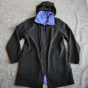 Mycra Pac Donatella Reversible Hooded Raincoat Women's 0P US 6-8 Black Purple